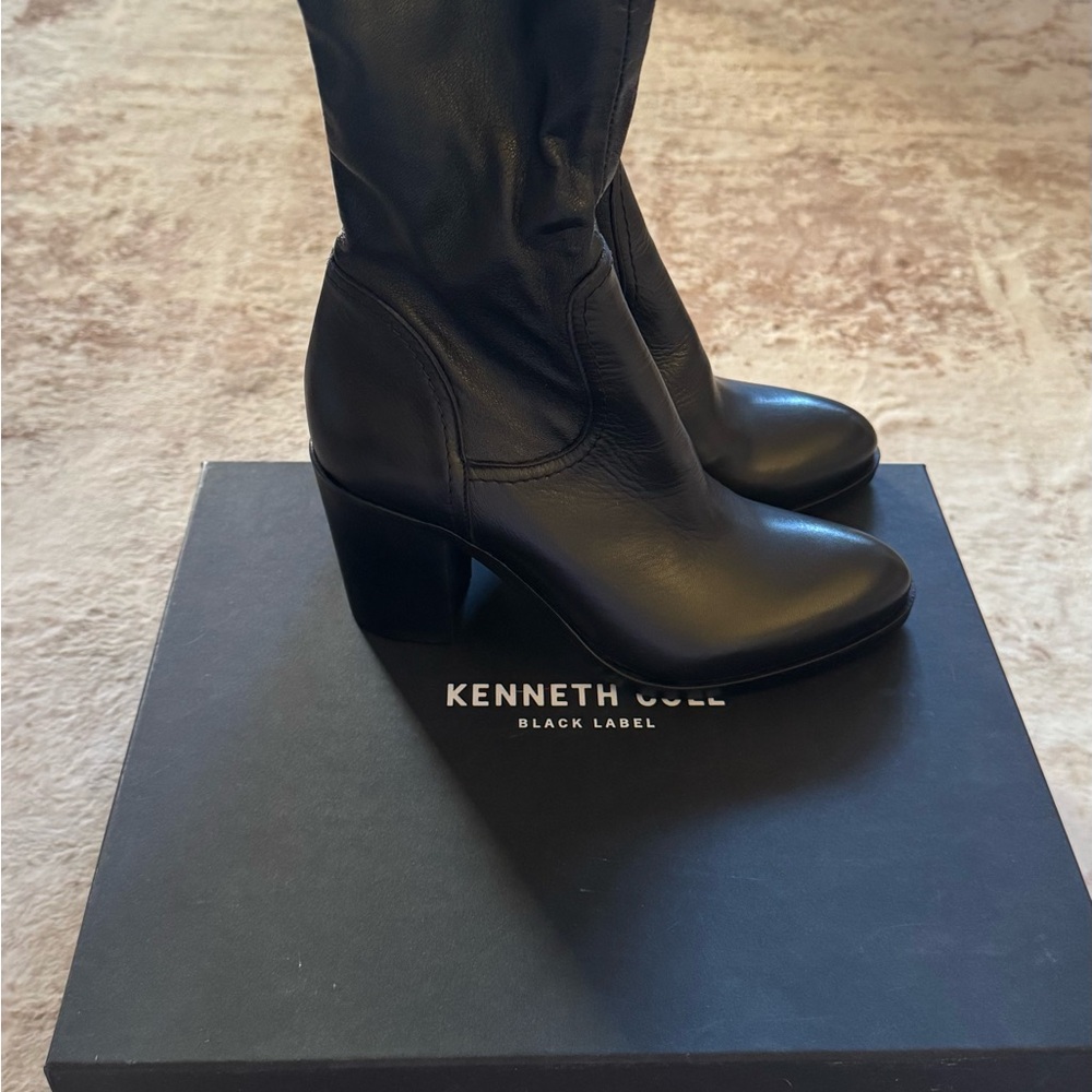 Brand New! Never worn. Kenneth Cole Black Label Black Heeled “Mimosa” Boots